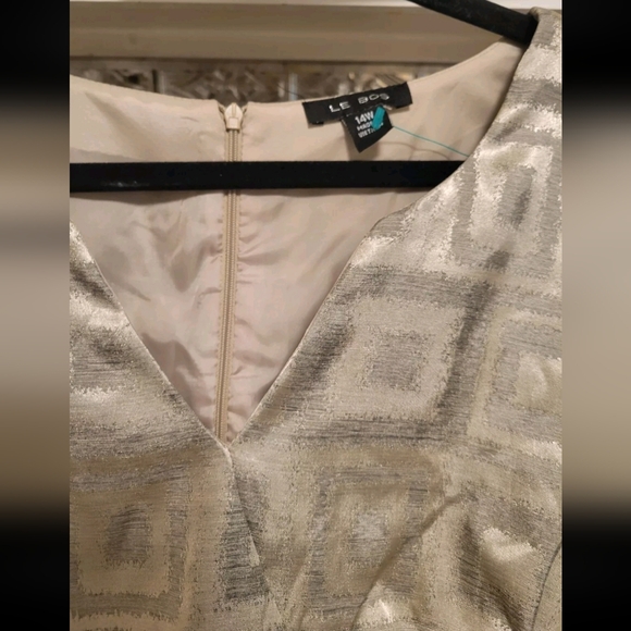 Le Bos Metallic Shimmer Sleeveless Dress Size 14W - Picture 3 of 4